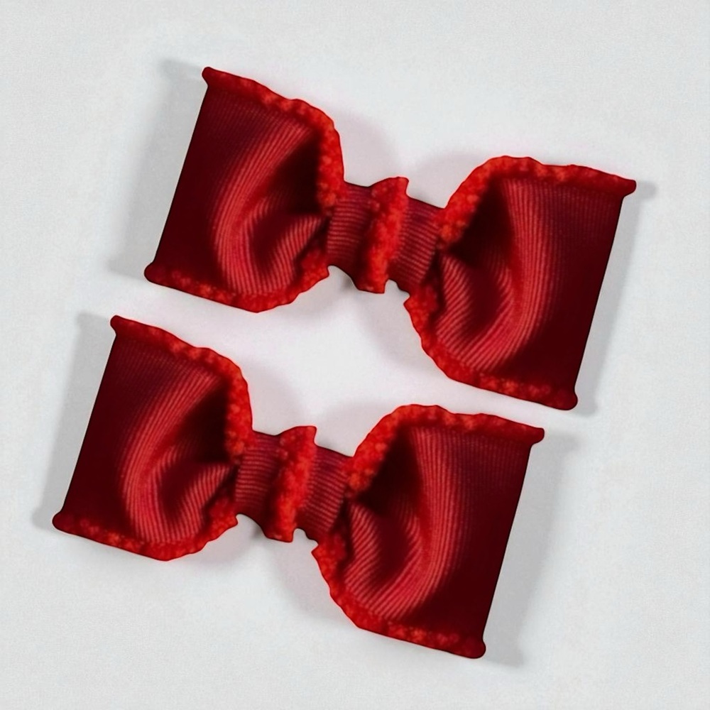Elegant Red Hair Bows for Kids - Picture 3 of 8